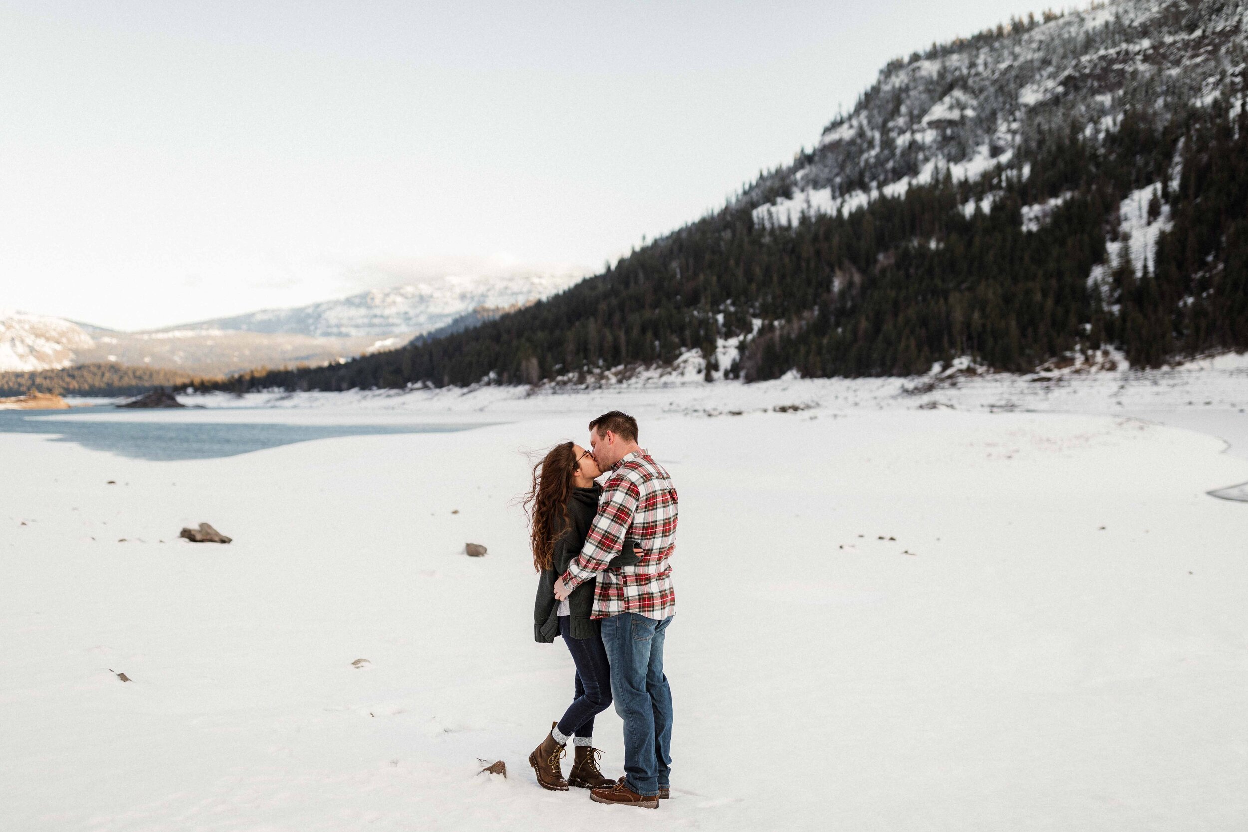 Gina + Ian | Gorgeous Snowy Mountain Engagement Session | Rimrock Lake, WA