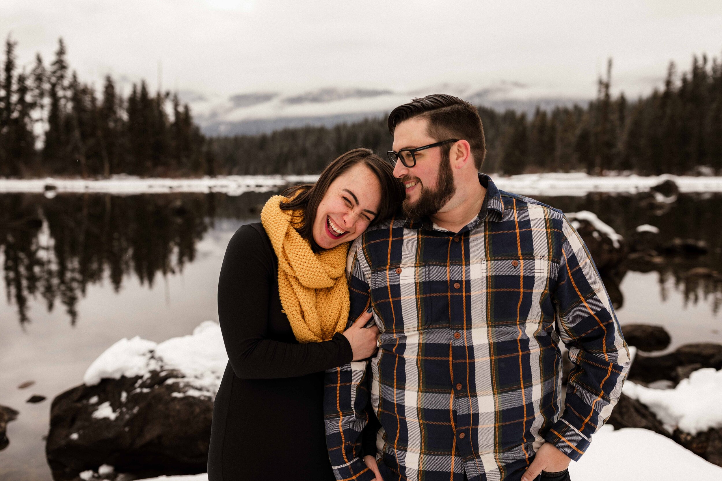 Hannah + Allan | Winter Lake Wenatchee Engagement Session | Leavenworth, WA