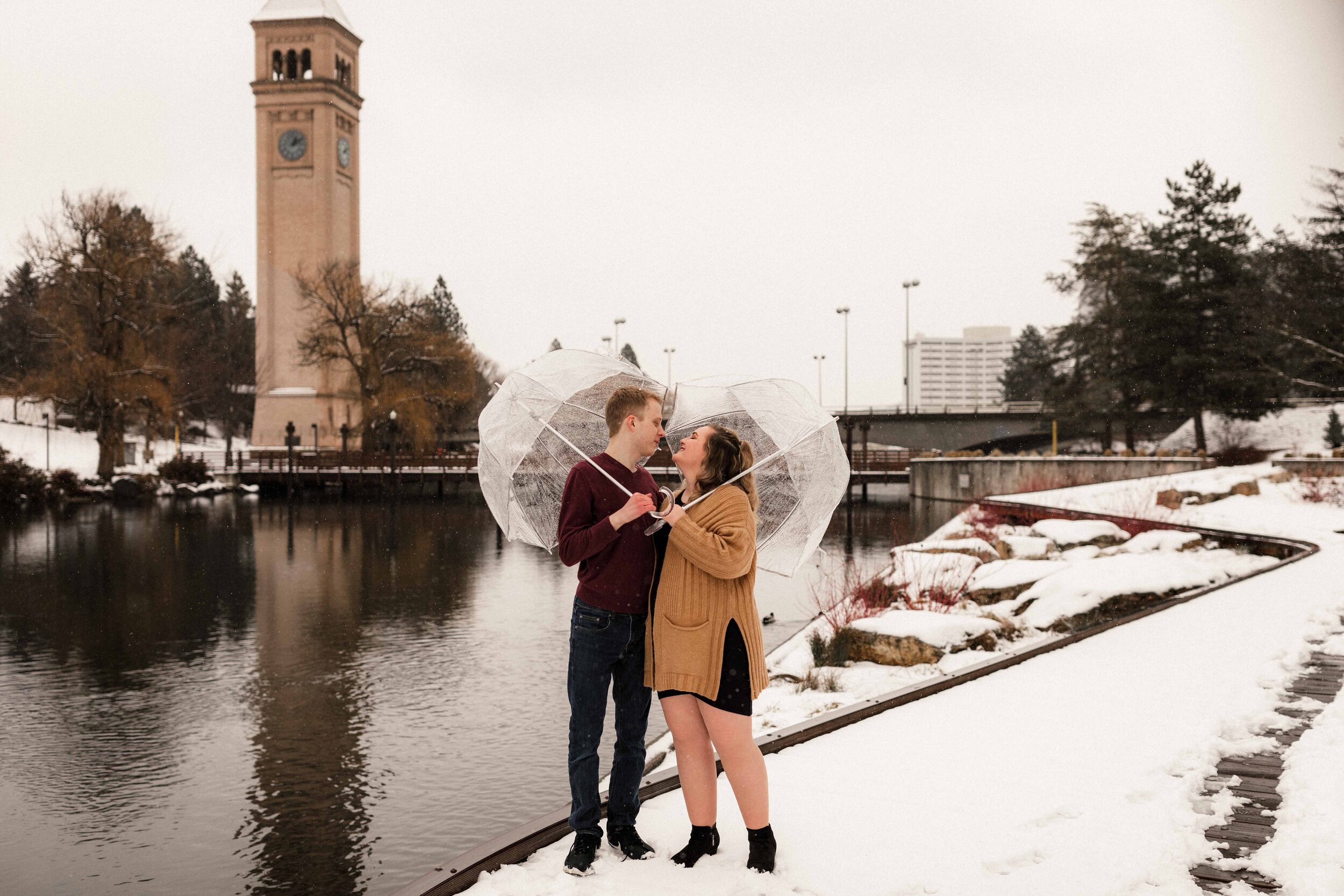 Annemarie + Peter | Cozy Downtown Spokane Winter Engagement Session