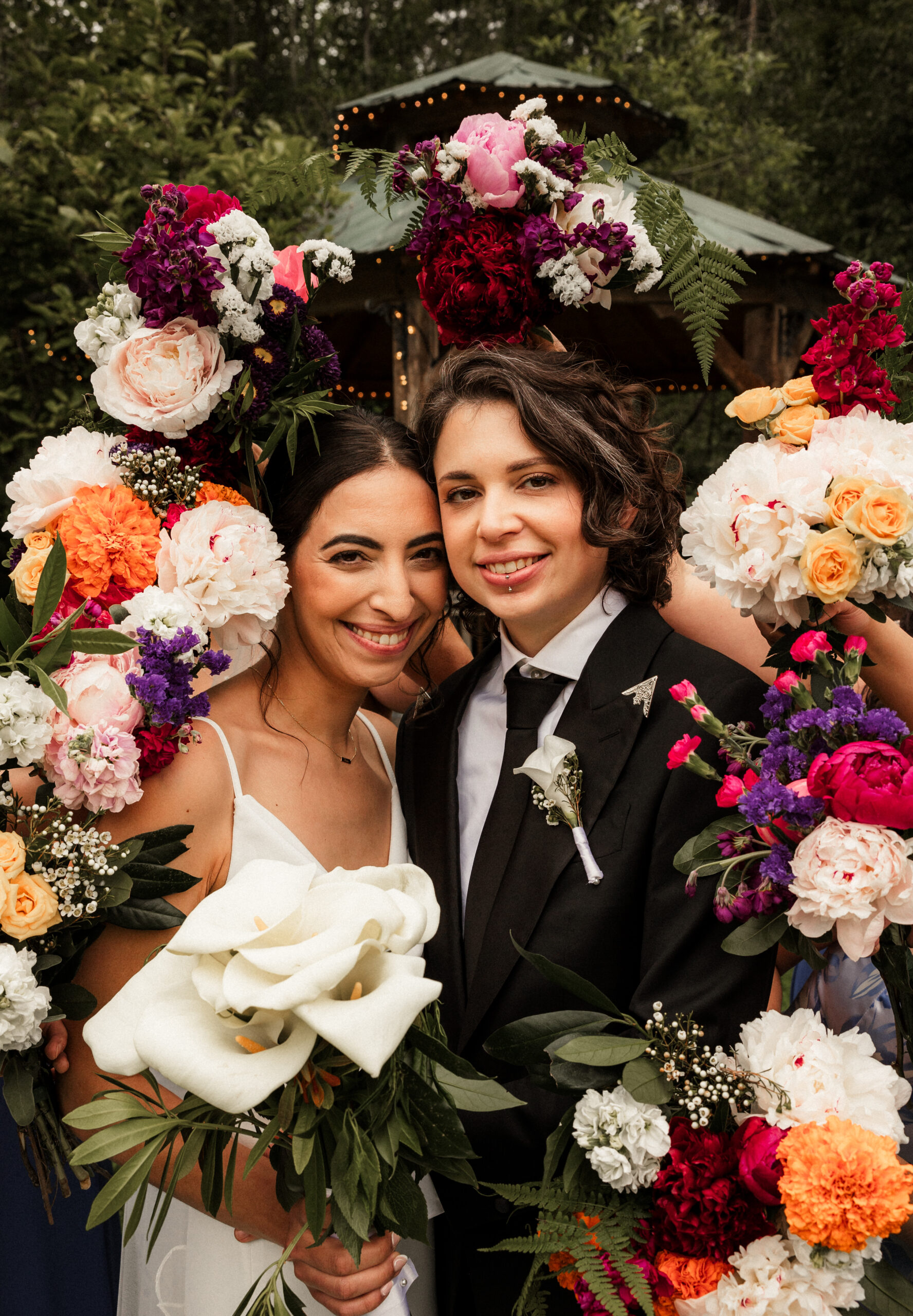 Michelle and Olivia had a loud and proud Colorful Black Diamond Gardens Wedding to kick off Pride month and the rest of their lives together! Check it out!